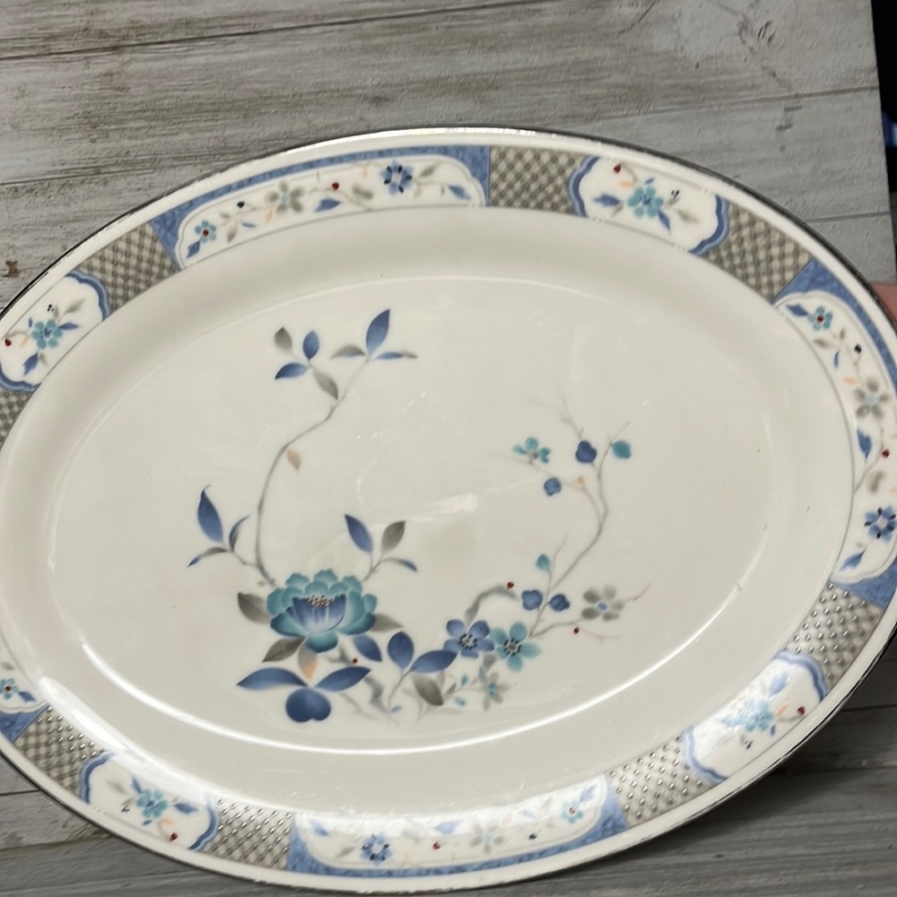Noritake Blue Peony Serving Platter, 14 inches